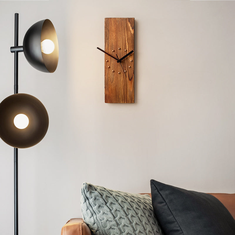 Reloj de pared rectangular Art Déco vintage de madera maciza