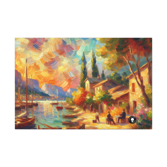 Golden Dusk: A Serene Impressionist Stroll by the Water - The Alien Canva Impressionism