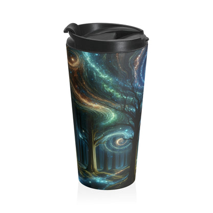 "Galactic Woods: A Celestial Dreamscape" - La tasse de voyage en acier inoxydable Alien