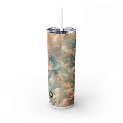 "Rococo Reverie: A Luxurious Ballroom Scene" - The Alien Maars® Skinny Tumbler with Straw 20oz Rococo