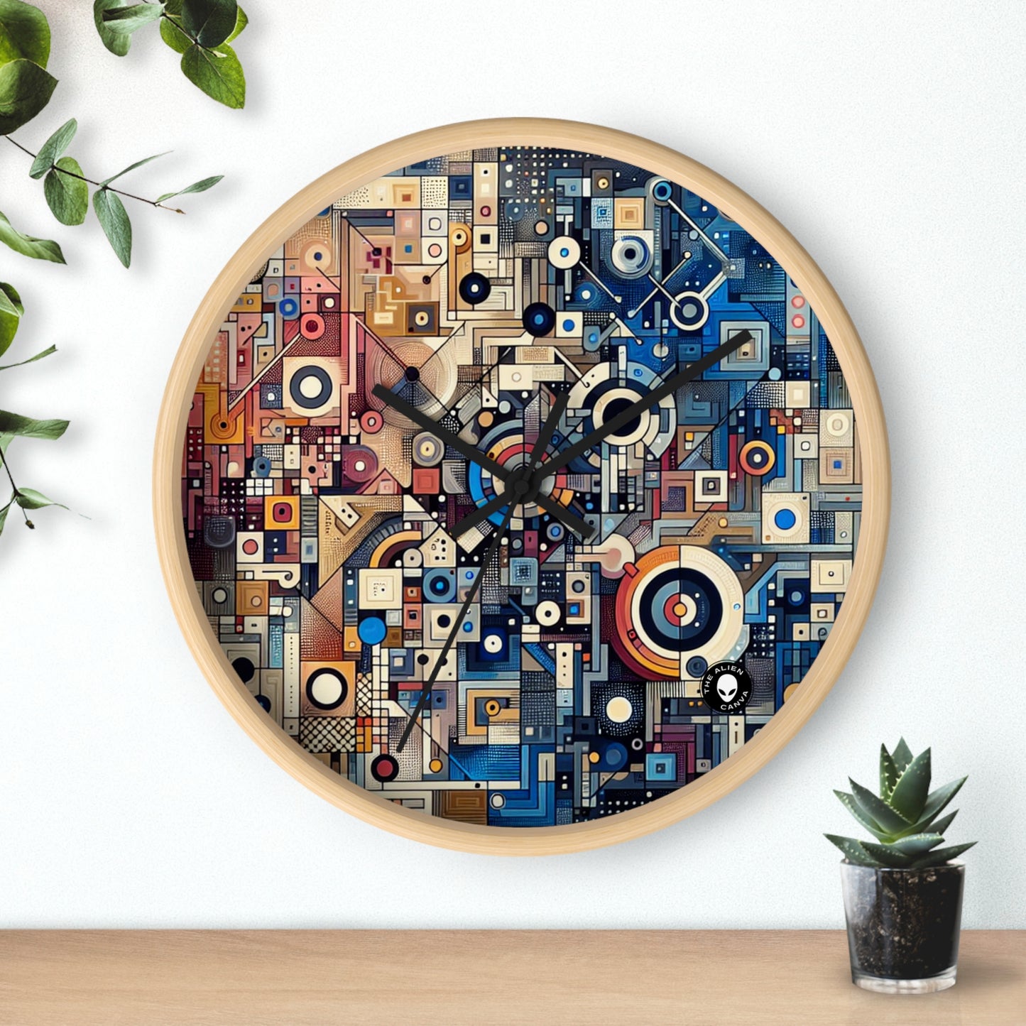 "Connected Hearts: Love in the Digital Age" - The Alien Wall Clock Conceptual Art