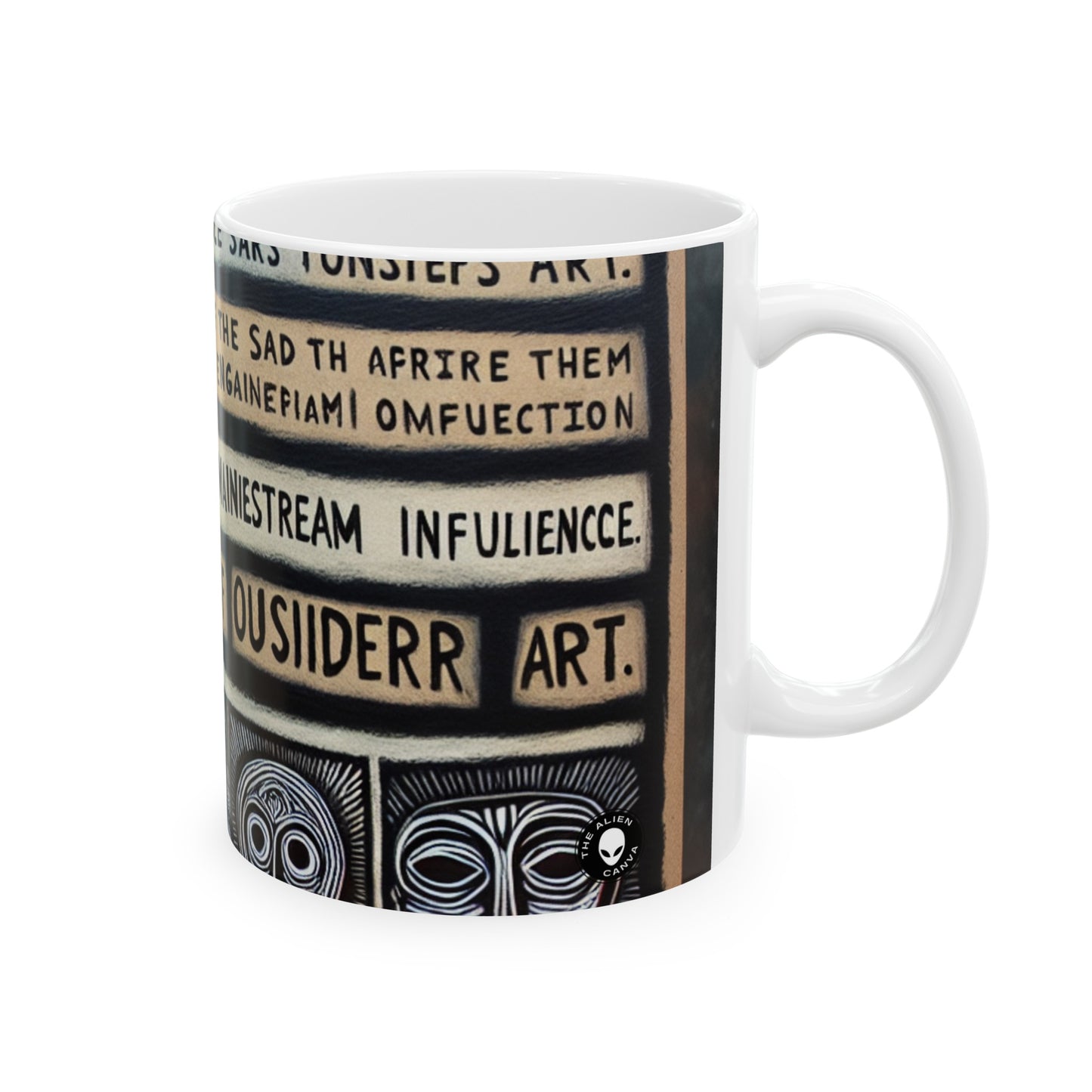 "Réalités croisées : une interprétation de l'art brut" - La tasse en céramique Alien 11oz Art brut