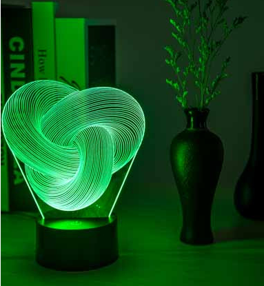 Lámpara de mesa 3D acrílica colorida táctil, luz nocturna LED 3D abstracta, iluminación decorativa, lámpara de ambiente para dormir para bebé, el mejor regalo