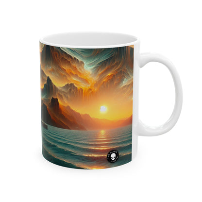 "Realism in Red: Capturing the Beauty of a Luscious Apple" - The Alien Ceramic Mug 11oz Photorealism