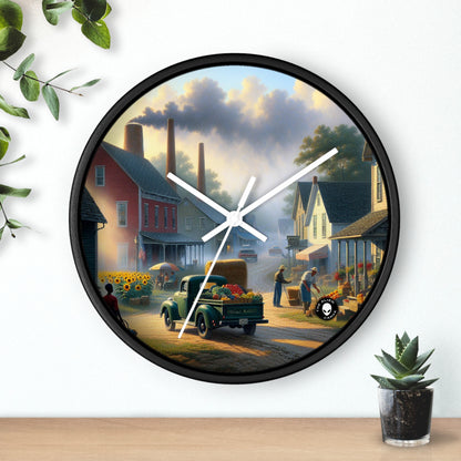 "Harvest Tranquility: A Midwest Farm Scene" - The Alien Wall Clock Regionalism