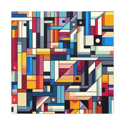 "Futuristic Cityscape: A Geometric Perception" - The Alien Canva Hard-edge Painting