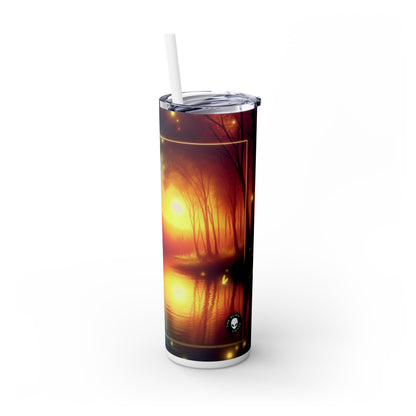 "Dusk Enchantment: A Magical Forest Scene" - The Alien Maars® Skinny Tumbler with Straw 20oz