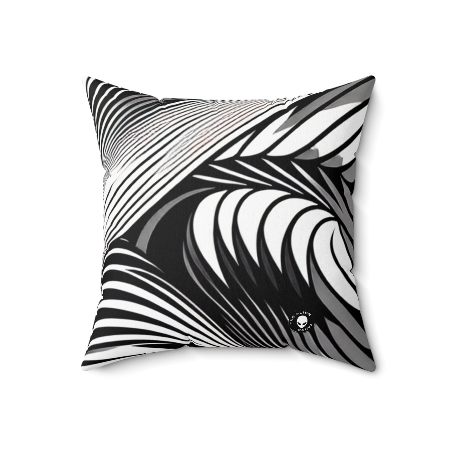 "Motion Embodied: Exploring Dynamic Illusion through Op Art"- The Alien Spun Polyester Square Pillow Op Art