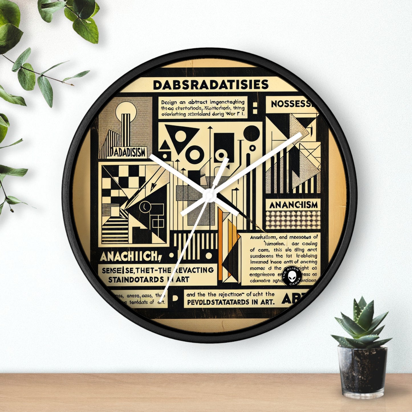 "Dadaist Dreamscape: A Surreal Digital Collage Ensemble" - El reloj de pared alienígena dadaísmo