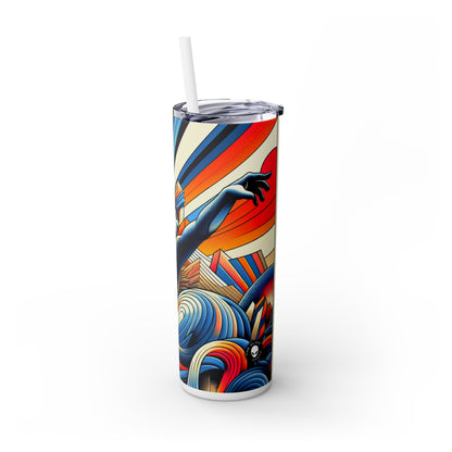 "Renaissance dynamique : un portrait remoderniste d'un super-héros moderne" - The Alien Maars® Skinny Tumbler with Straw 20oz Remodernism