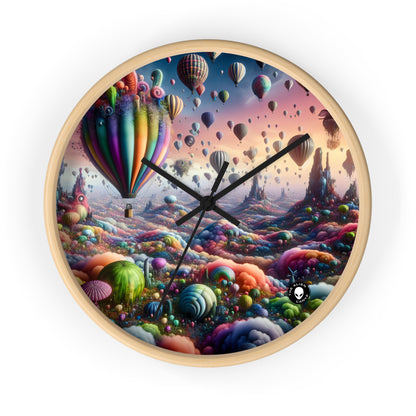 "Whimsical Sky : Une aventure surréaliste en ballon" - L'horloge murale extraterrestre