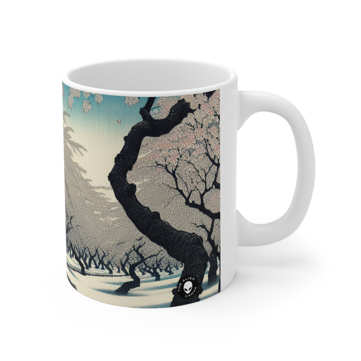 "Blossoming Sky" - Taza de cerámica The Alien 11oz Ukiyo-e (impresión en madera japonesa)