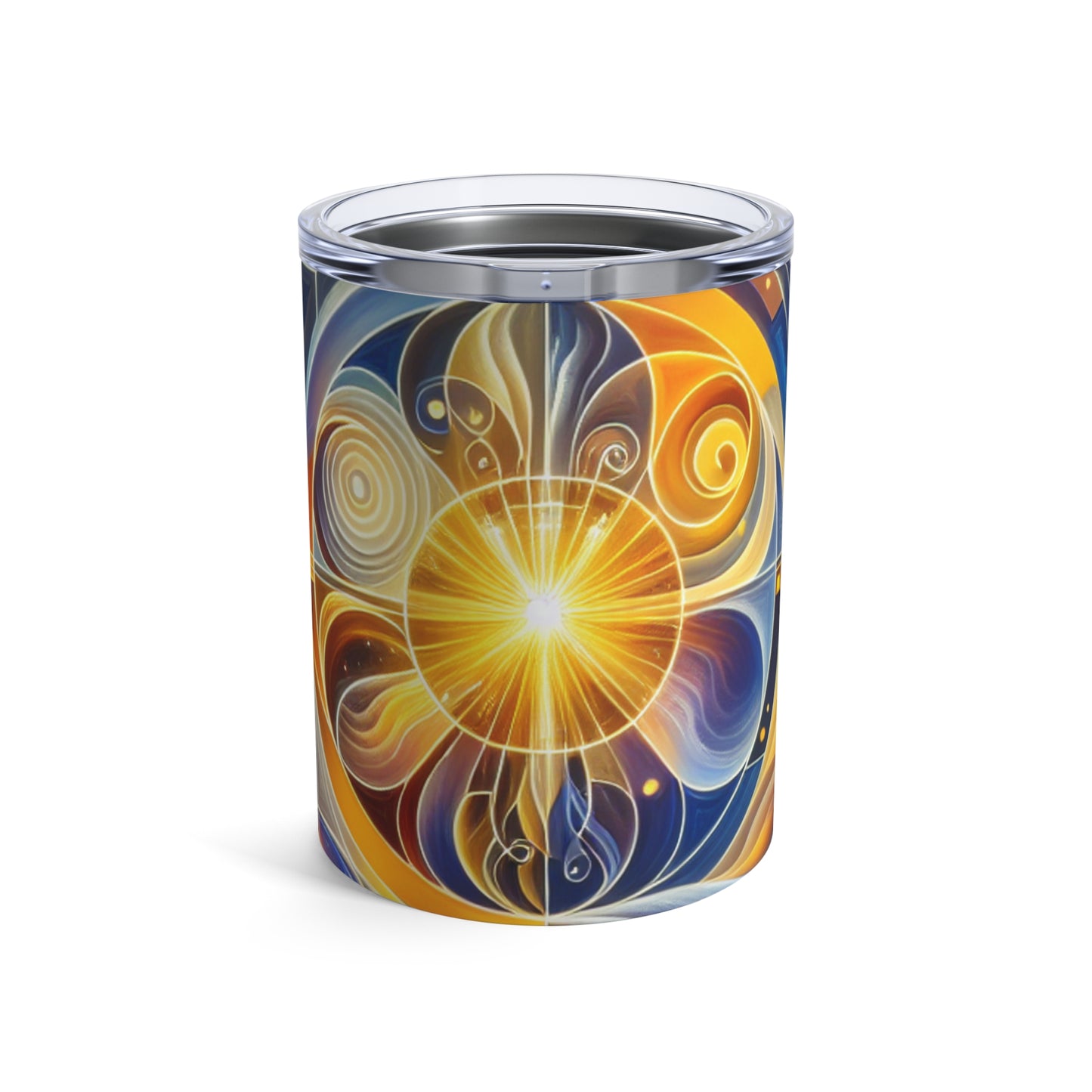 « Divinité ascendante : un éveil spirituel dans une géométrie vibrante » - The Alien Tumbler 10oz Religious Art Style