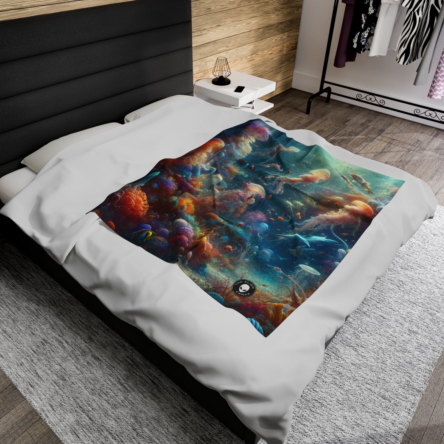 "Enchanted Aquatic Wonderland" - The Alien Velveteen Plush Blanket