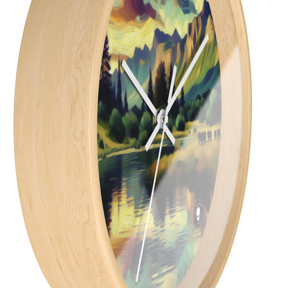 "Dusk in the Countryside: A Vibrant Post-Impressionist Painting" - The Alien Wall Clock Post-Impressionism