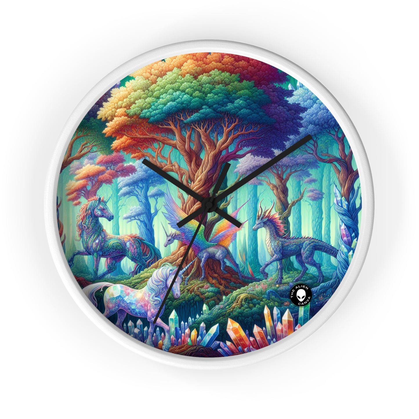 "Crystal Forest: Realm of Mythical Beings" - The Alien Wall Clock