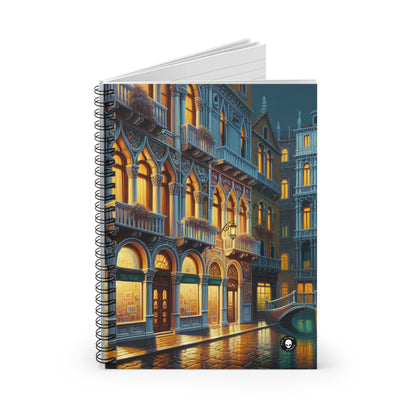 "Venetian Night: A Luminous Street Scene" - The Alien Spiral Notebook (Ruled Line) Venetian School