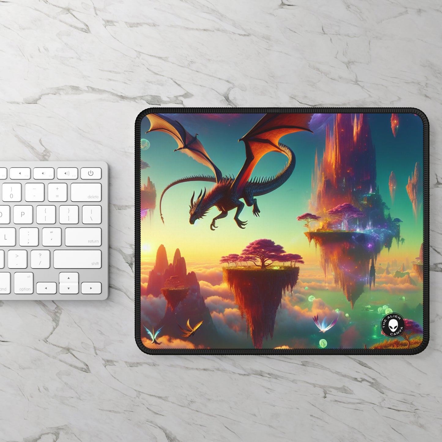 "Dragon's Flight in the Fantastical Realm" - The Alien Gaming Mouse Pad