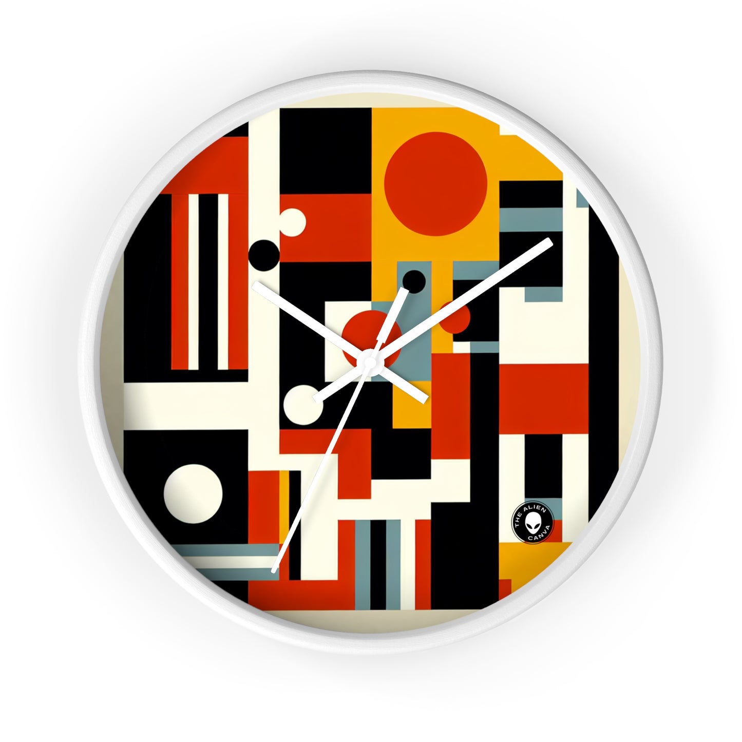 "Paysage urbain futuriste : harmoniser l'art et la technologie dans un chef-d'œuvre constructiviste dynamique" - The Alien Wall Clock Constructivism