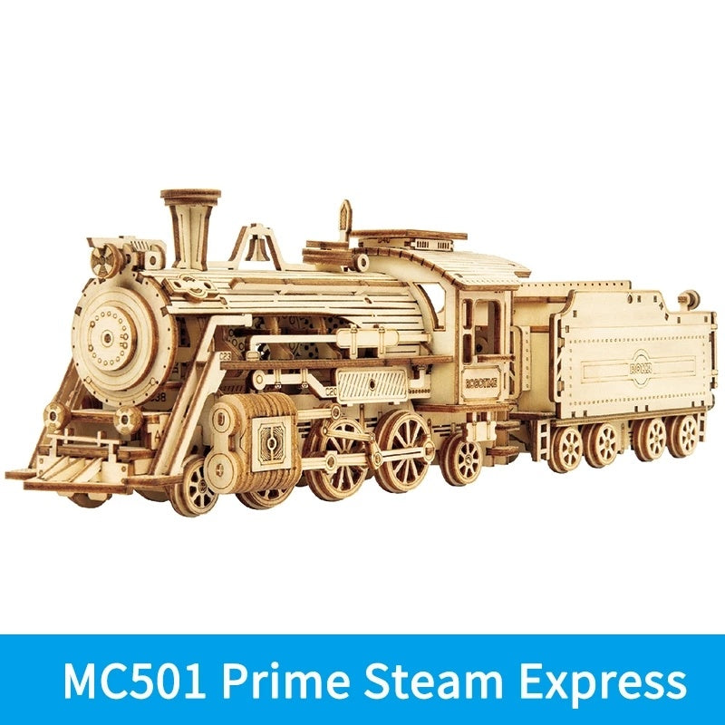 Robotime ROKR Train Model 3D Wooden Puzzle Toy Assembly Locomotive Model Building Kits for Children Kids Birthday Christmas Gift