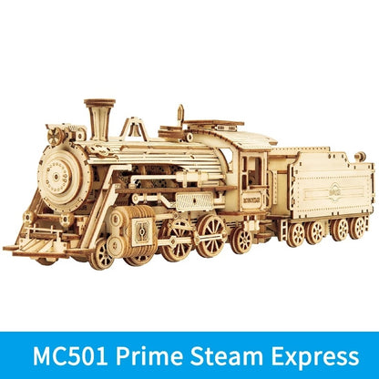 Robotime ROKR Train Modèle 3D Puzzle en Bois Jouet Assemblage Locomotive Modèle Kits de Construction pour Enfants Enfants Anniversaire Cadeau de Noël