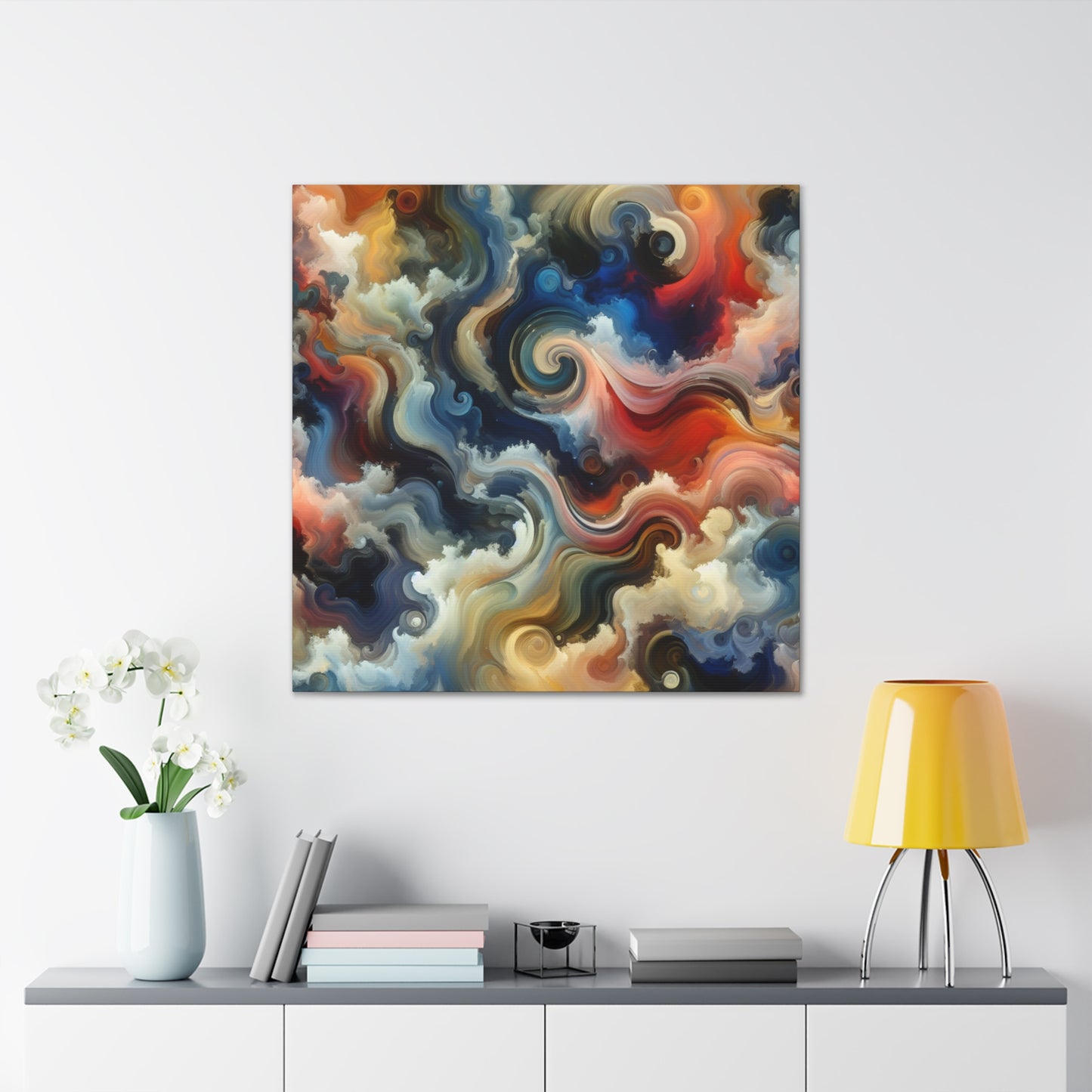 "Chaotic Balance: A Universe of Color" - The Alien Canva Abstract Art Style