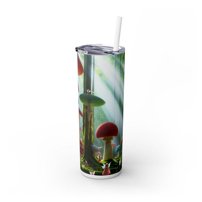 "Bosque de hongos encantado": vaso estrecho con pajita de 20 oz de Alien Maars®