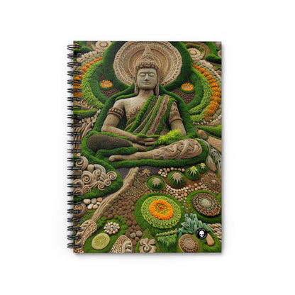 "Forest Mandala: A Harmony of Nature" - The Alien Spiral Notebook (Ruled Line) Earth Art