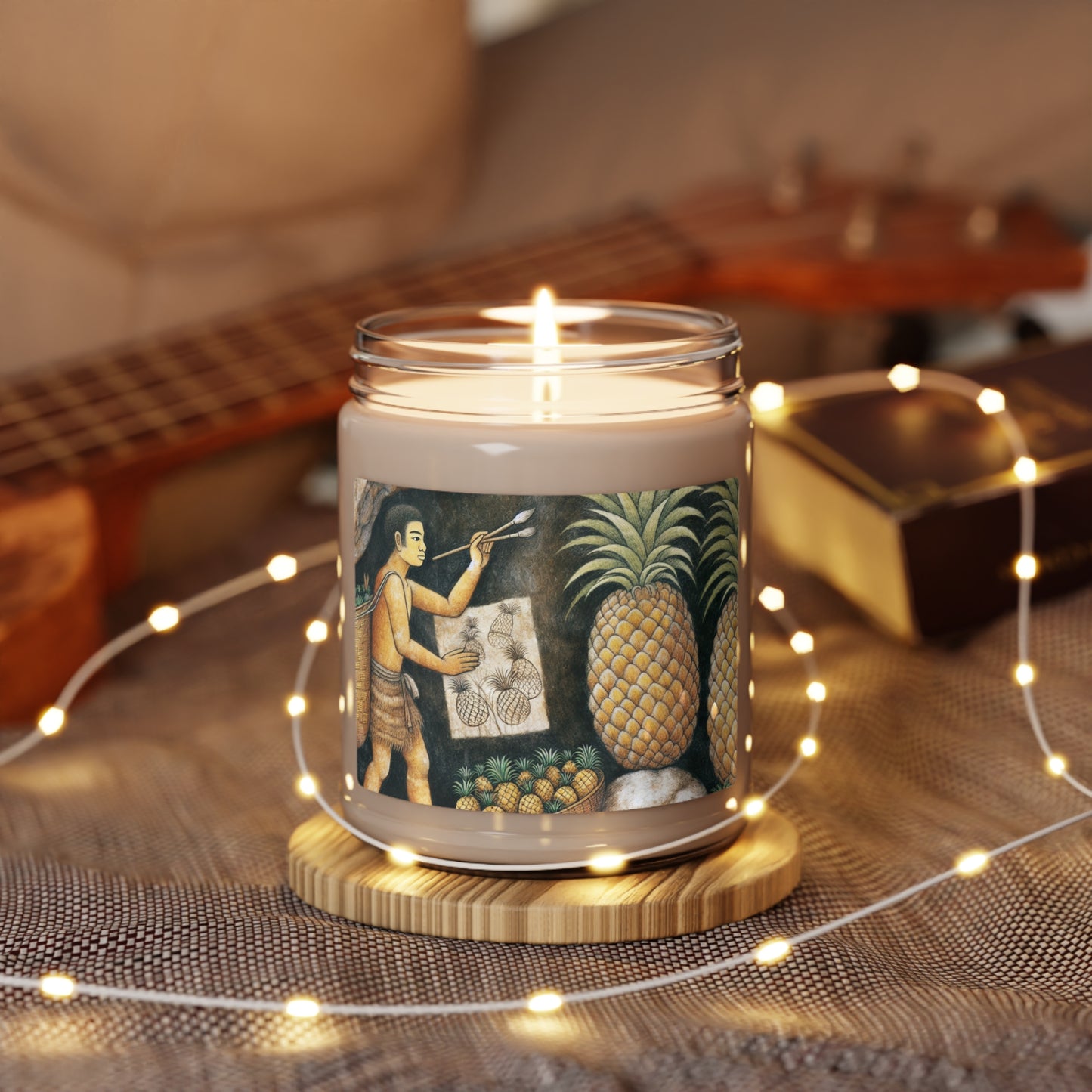 "Pineapple Harvest" - The Alien Scented Soy Candle 9oz Cave Painting Style