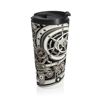 "Urban Precision: Modern City at Sunset" - The Alien Stainless Steel Travel Mug Precisionism