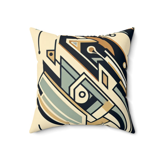 "Glamorous Nights: An Art Deco Cityscape"- The Alien Spun Polyester Square Pillow Art Deco