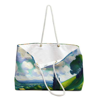 "Mystical Morning: A Post-Impressionist Journey into a Vibrant Dawn" - The Alien Weekender Bag Post-Impressionism