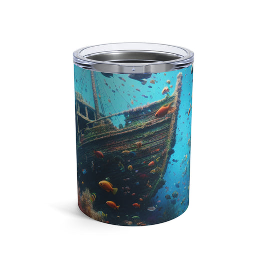 « Splendeur engloutie : poissons colorés et récif de corail » - Le verre Alien 10 oz