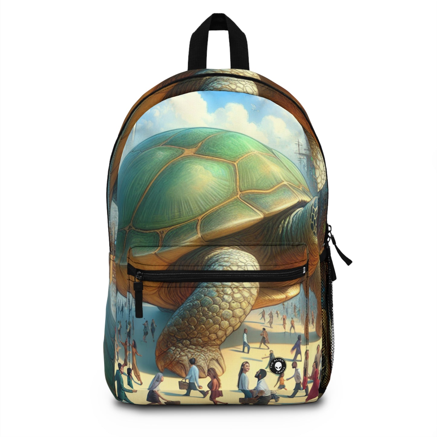 "Maravillosa tortuga en la ciudad" - La mochila alienígena