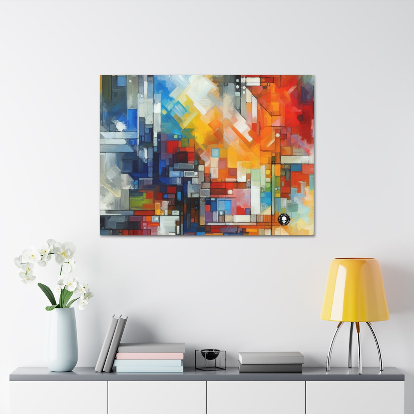 "Optimistic Progress: An Abstract Artwork" - The Alien Canva Abstract Art