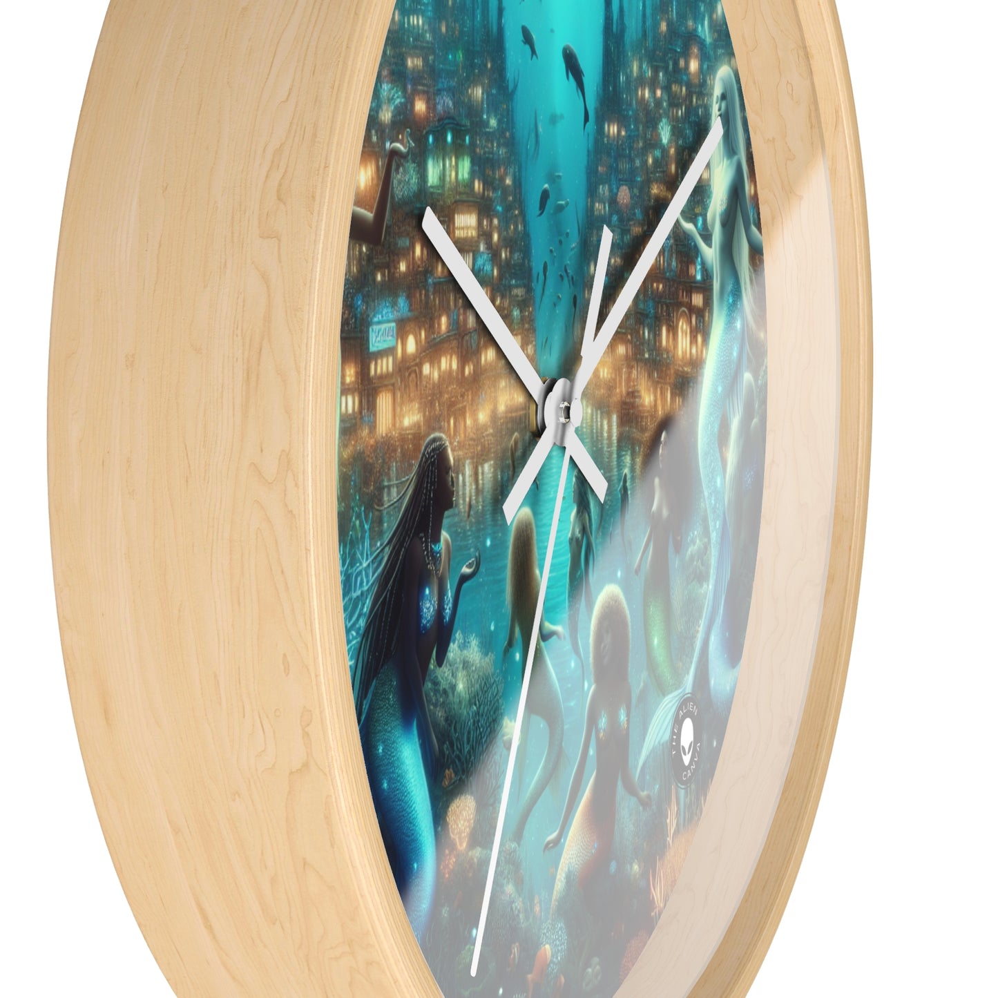 "Glimmering Depths: The Enchanted Underwater City" - The Alien Wall Clock