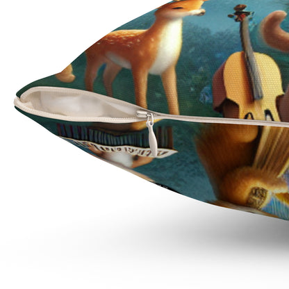 "Enchanted Forest Jam"- The Alien Spun Polyester Square Pillow