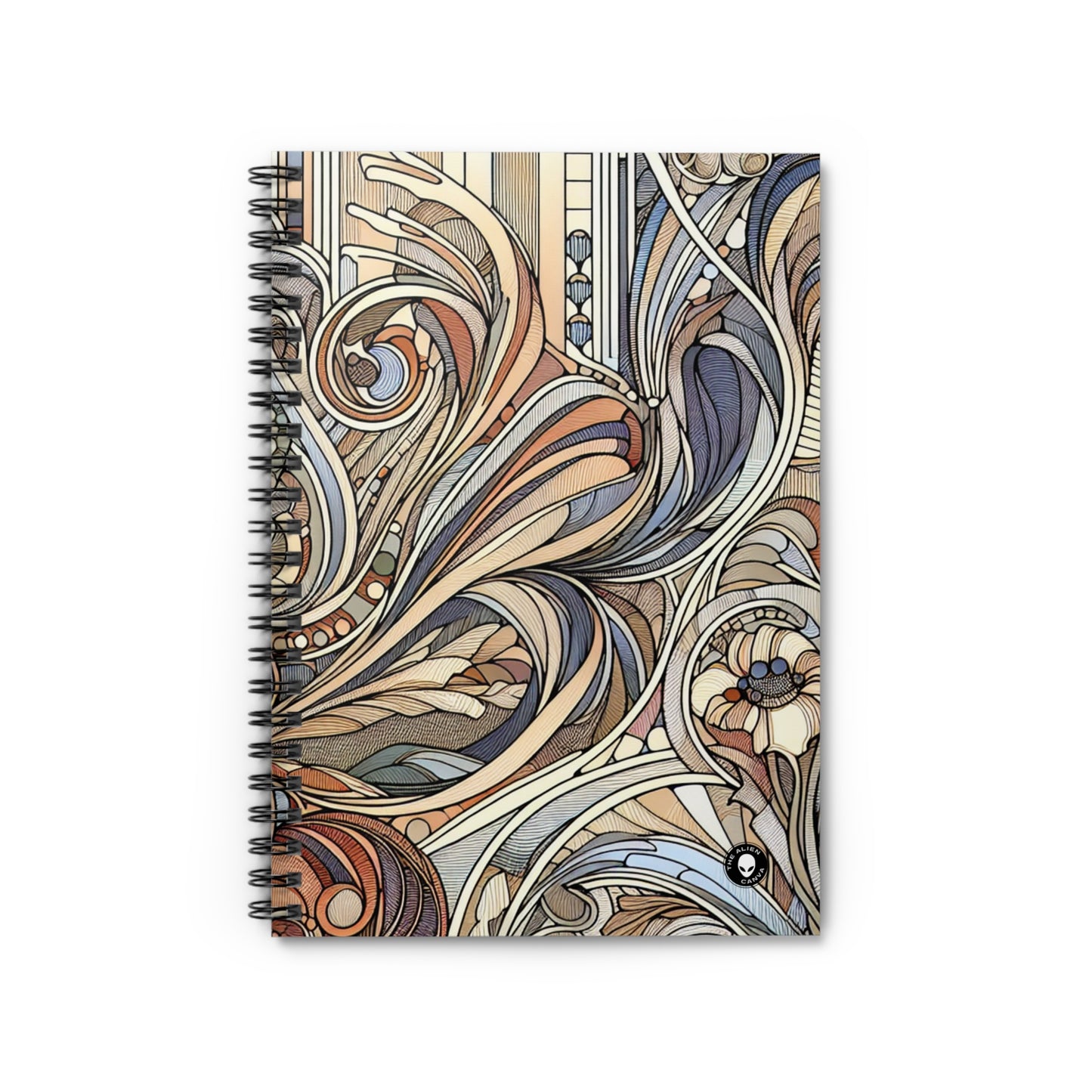 "Nature's Muse: Art Nouveau Woman" - The Alien Spiral Notebook (Ligne Lignée) Art Nouveau