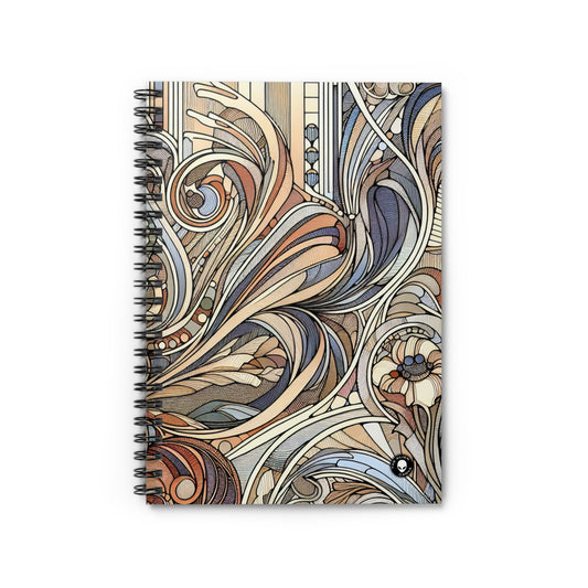 "Nature's Muse: Art Nouveau Woman" - The Alien Spiral Notebook (Ruled Line) Art Nouveau