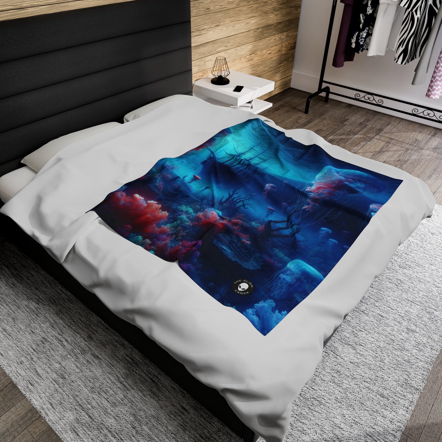 "Jellyfish Haven: A Surreal Underwater World" - The Alien Velveteen Plush Blanket