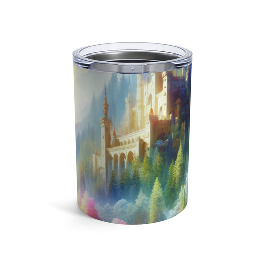 « Enchantement lumineux : le château dans la forêt colorée » - Le verre Alien 10oz