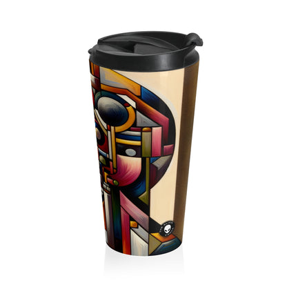 "Mi reflejo cubista" - El alienígena Taza de viaje de acero inoxidable Cubismo