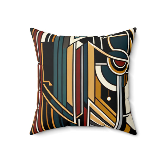 "Glamour &amp; Decadence: A 1920s Art Déco Cocktail Soiree" - L'Alien Spun Polyester Square Pillow Art Déco