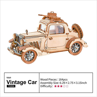 Robotime Rolife modèle de voiture Vintage 3D Puzzle en bois jouets pour enfants enfants