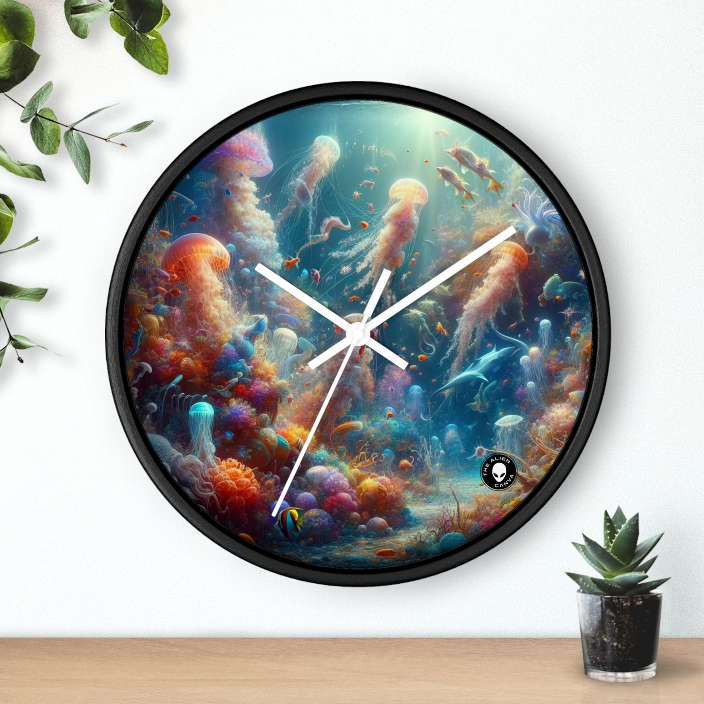 "Enchanted Aquatic Wonderland" - The Alien Wall Clock