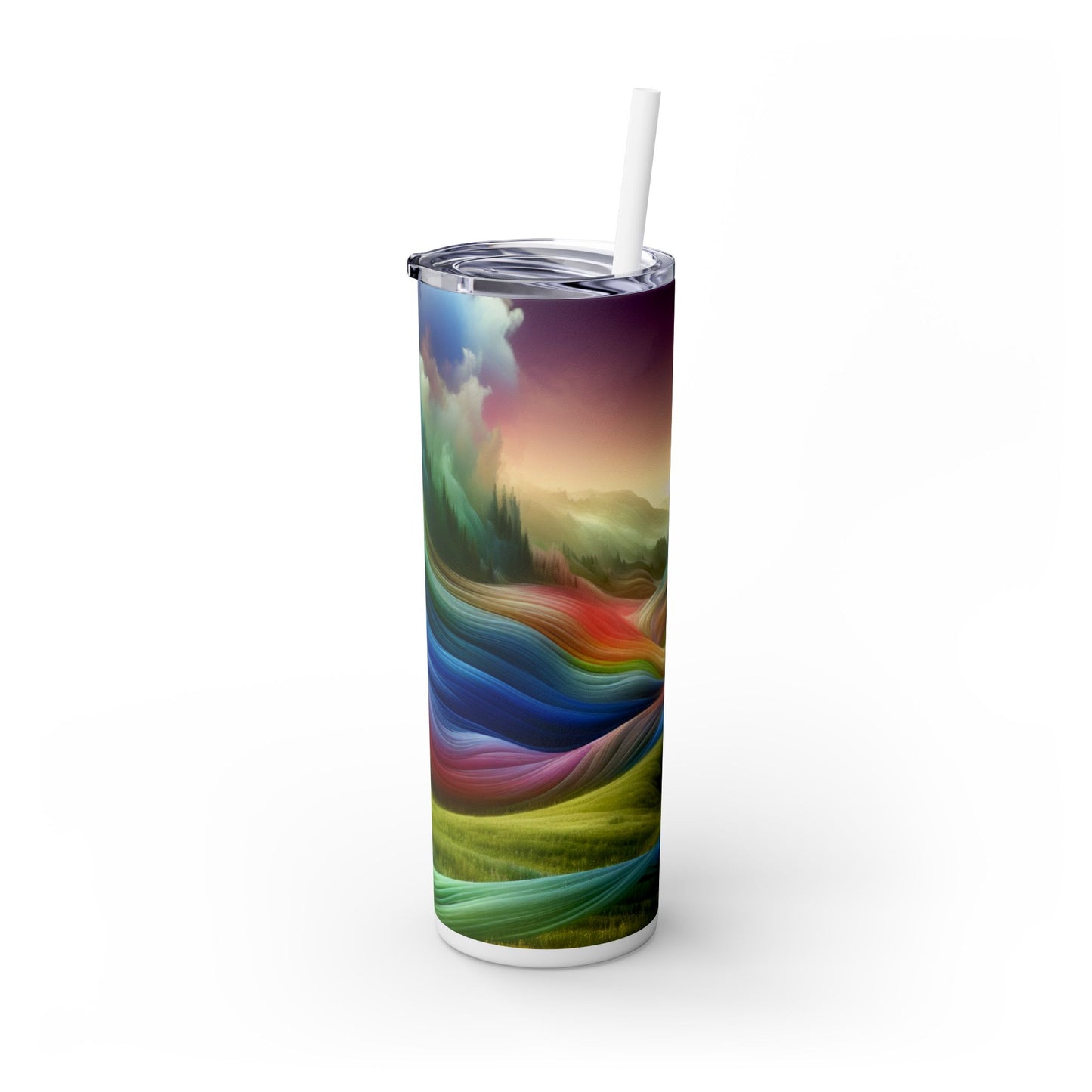 "Emotionally Charged Dreamscape" - The Alien Maars® Skinny Tumbler with Straw 20oz