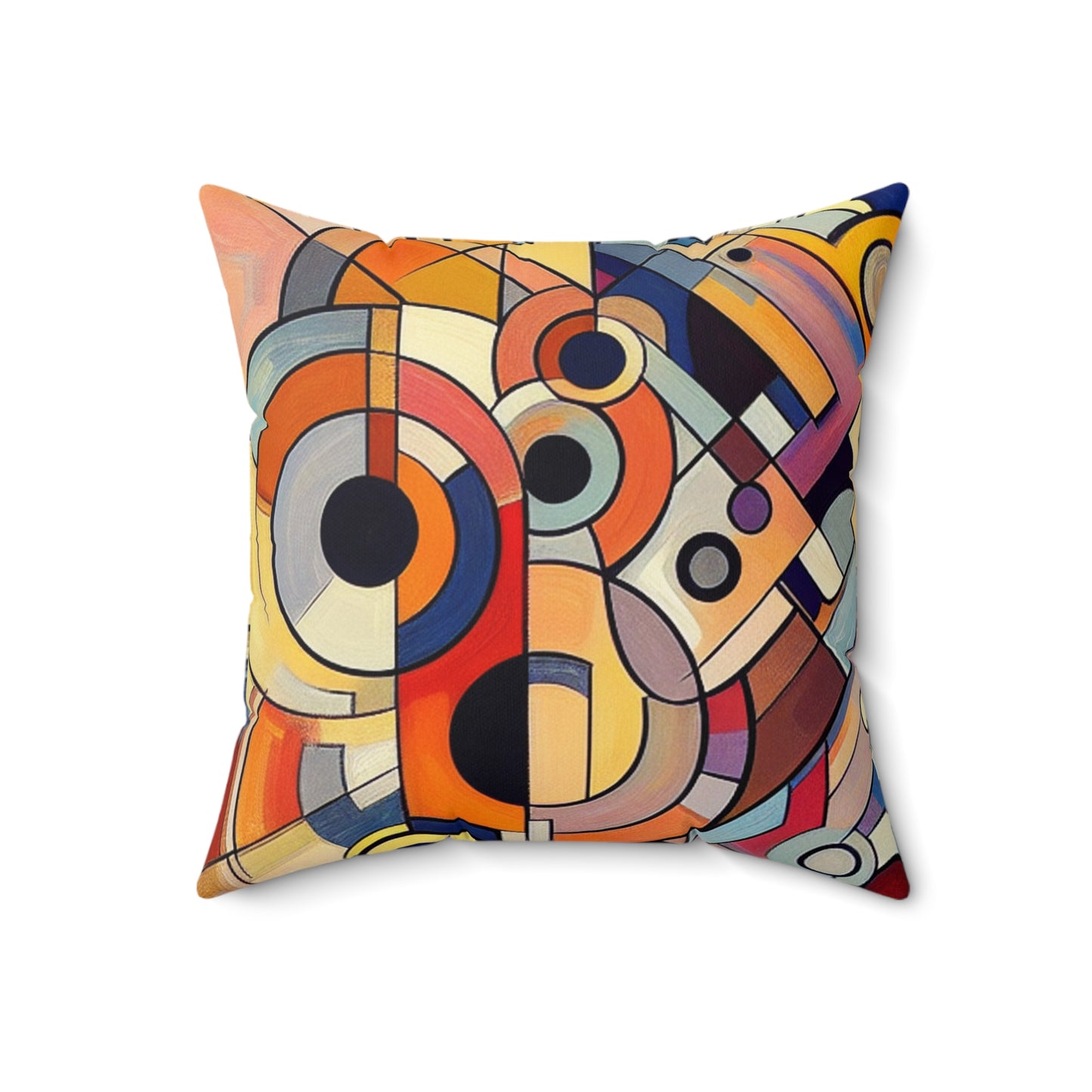 Chaos and Harmony: A Visual Dance- The Alien Spun Polyester Square Pillow Abstract Art