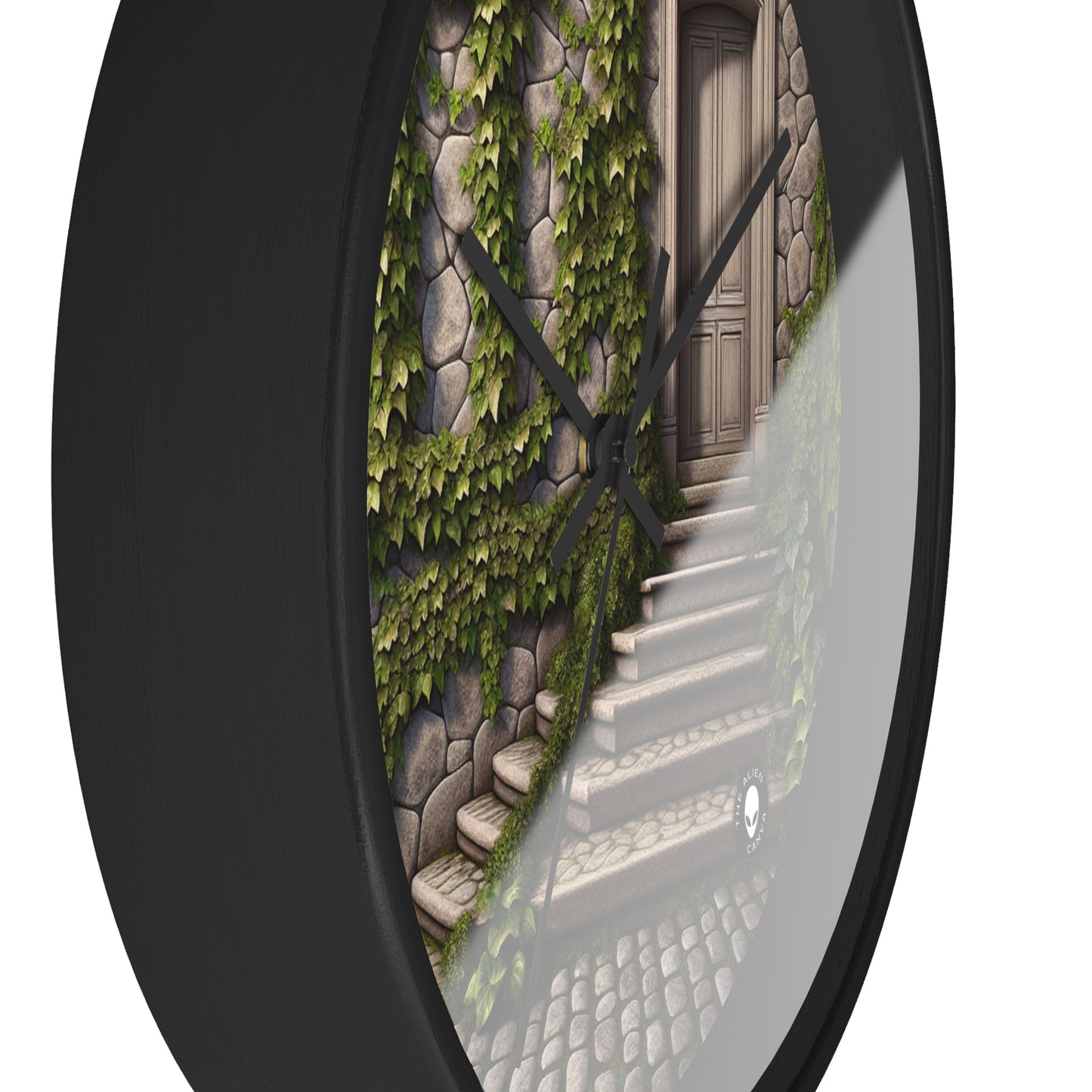 "Trompe-L'oeil Ivy Wall" - The Alien Wall Clock Trompe-l'oeil