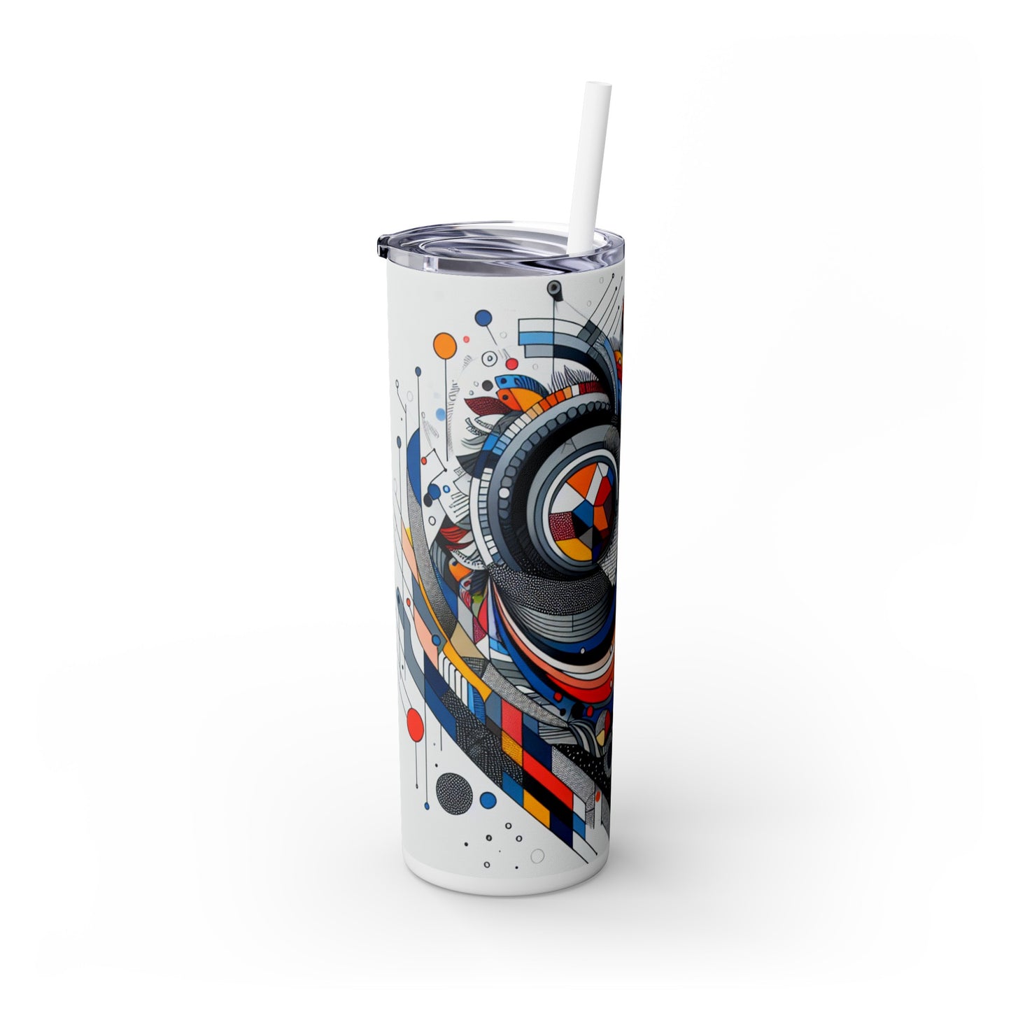 "ShapeSculptor: Interactive Geometric Art Creation" - The Alien Maars® Skinny Tumbler with Straw 20oz Interactive Art