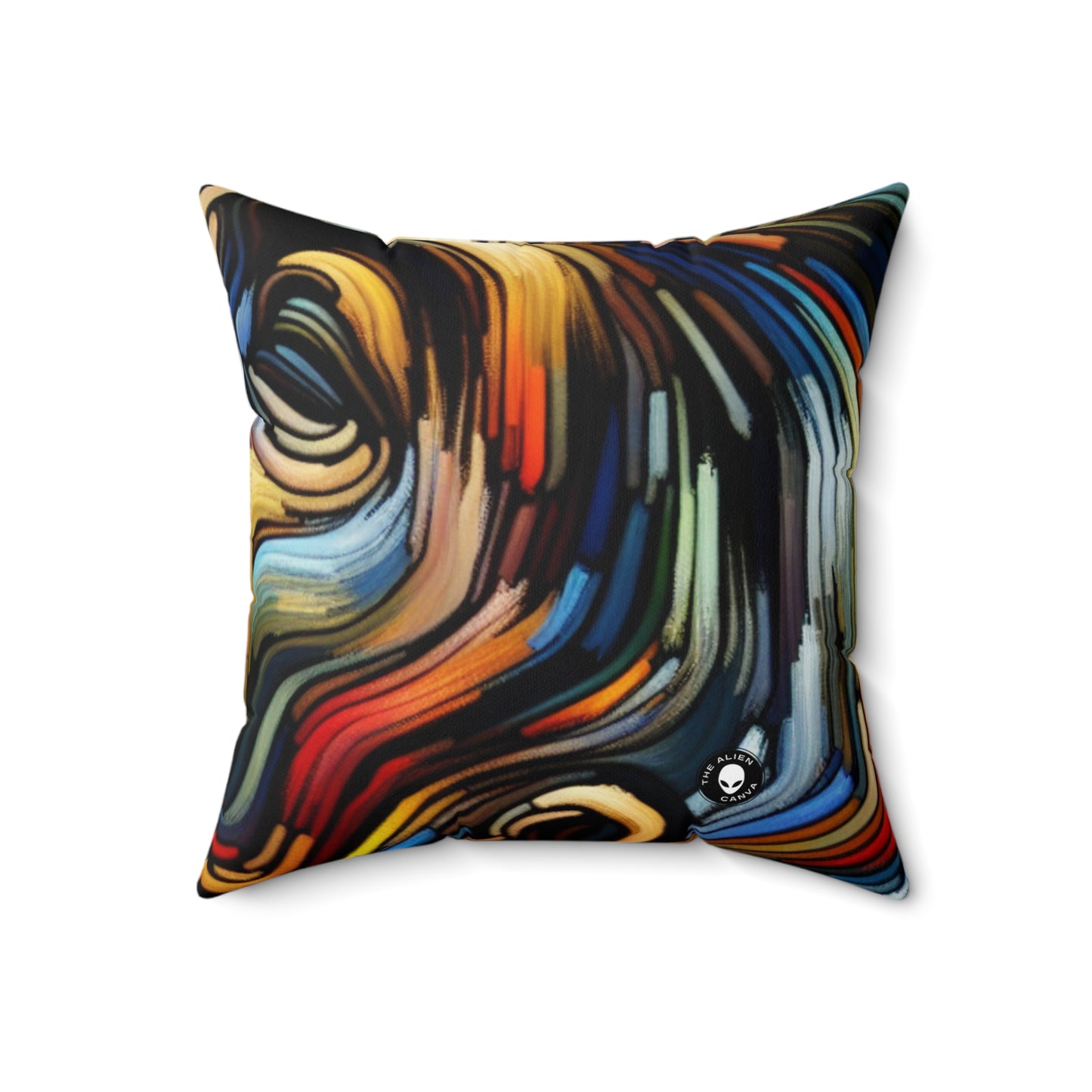 Title: "Tempestuous Waters"- The Alien Spun Polyester Square Pillow Expressionism